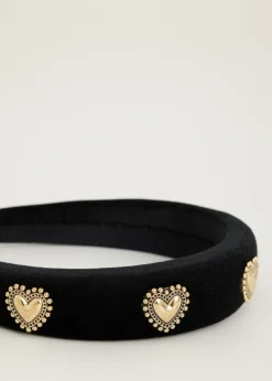 The Sting Velvet haarband met hartjes<DAMES Haaraccessoires