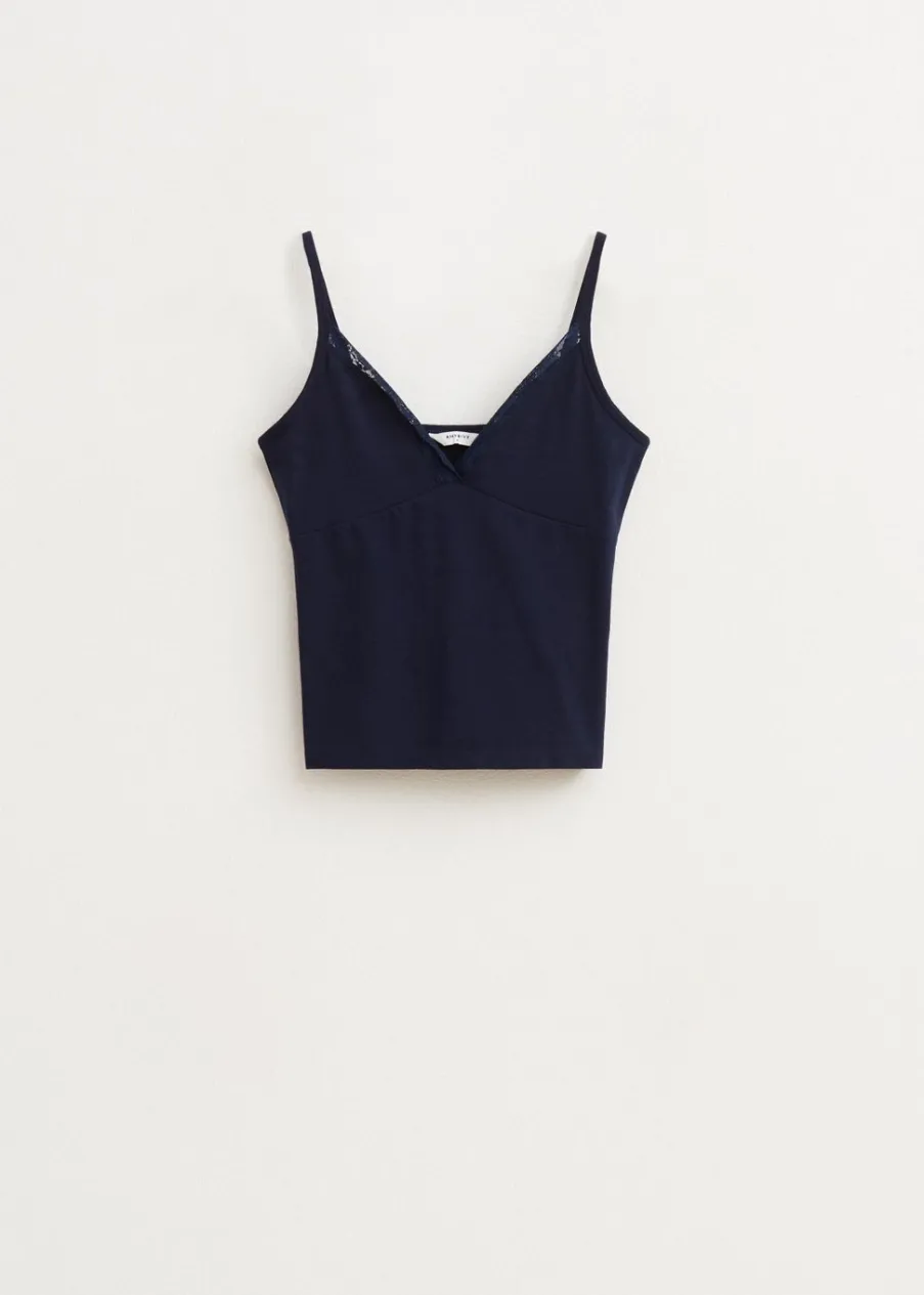 The Sting V-hals singlet met kant<DAMES Basics|Singlets