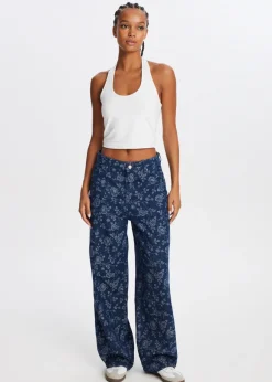 The Sting Wide leg jeans met bloemen<DAMES Jeans