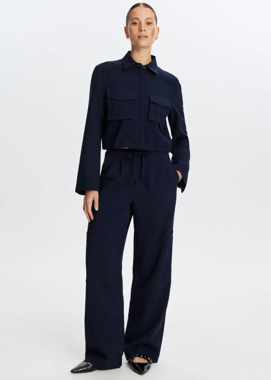 The Sting Wijde broek met cargozakken<DAMES Broeken