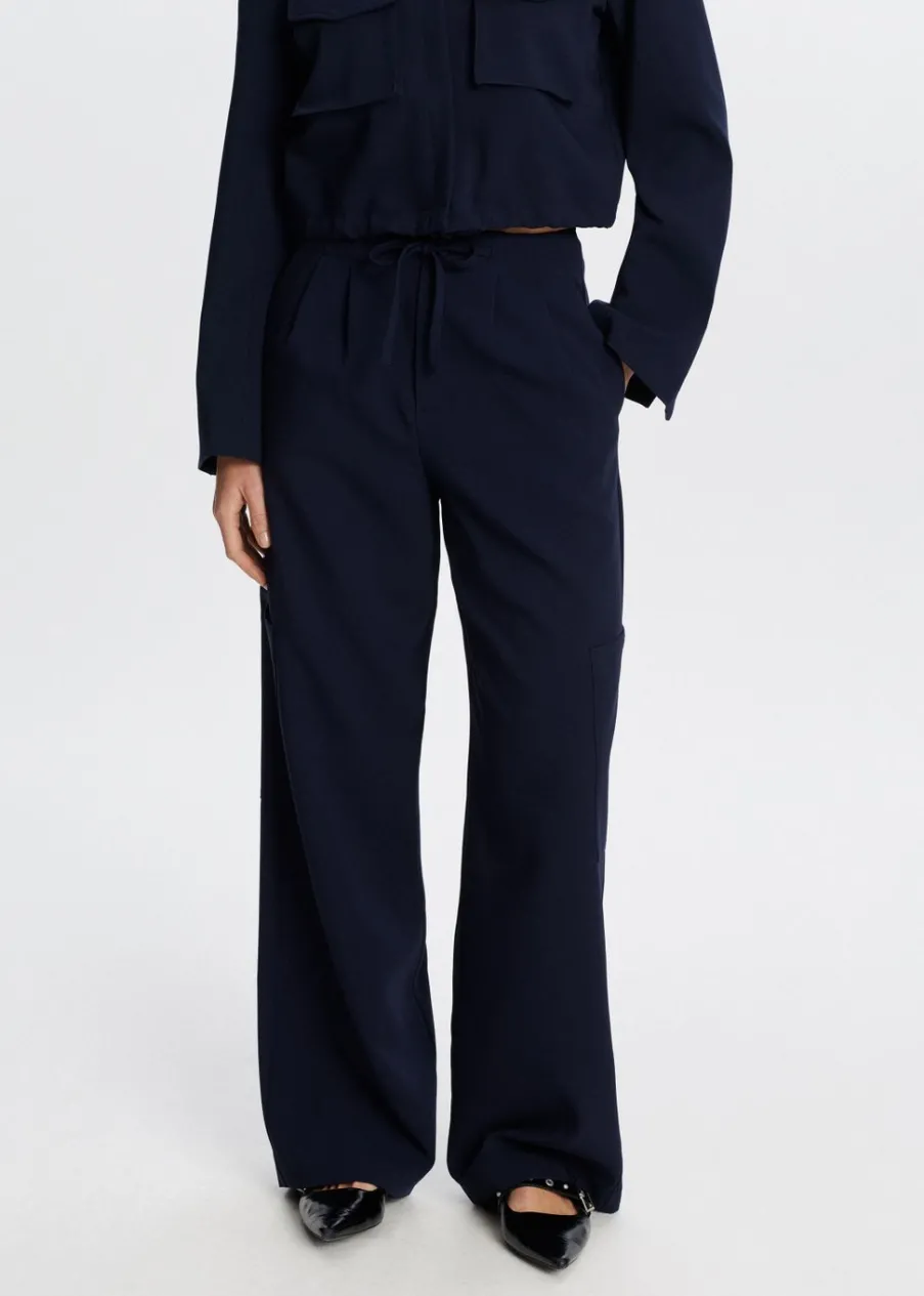 The Sting Wijde broek met cargozakken<DAMES Broeken