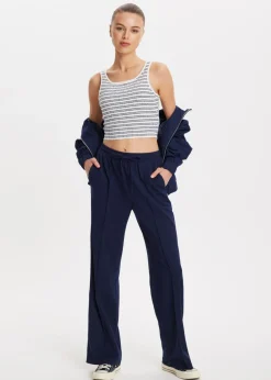 The Sting Wijde broek met pintuck<DAMES Basics|Broeken