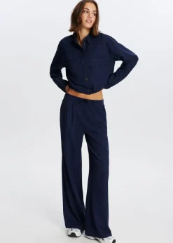 The Sting Wijde broek met plooien<DAMES Broeken