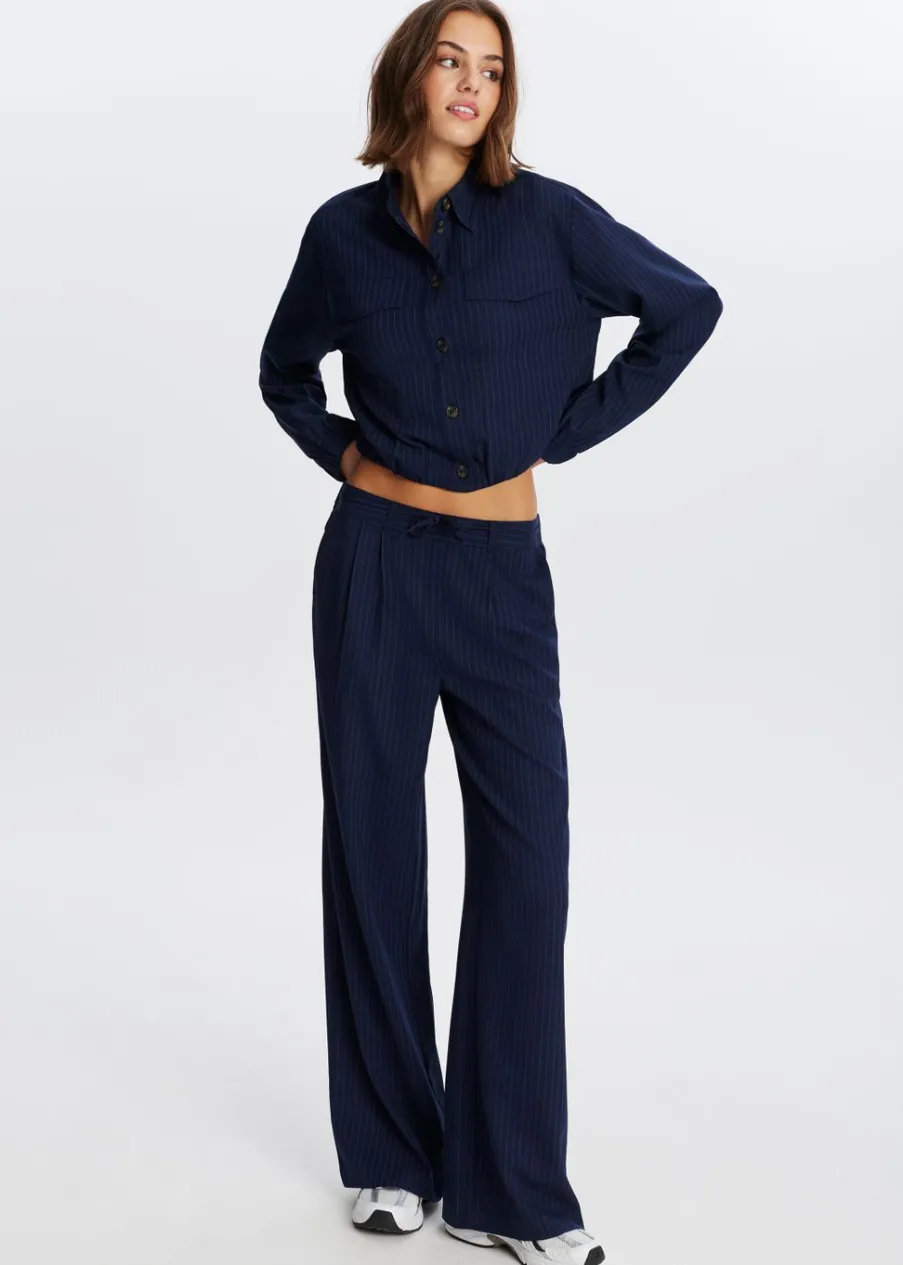 The Sting Wijde broek met plooien<DAMES Broeken